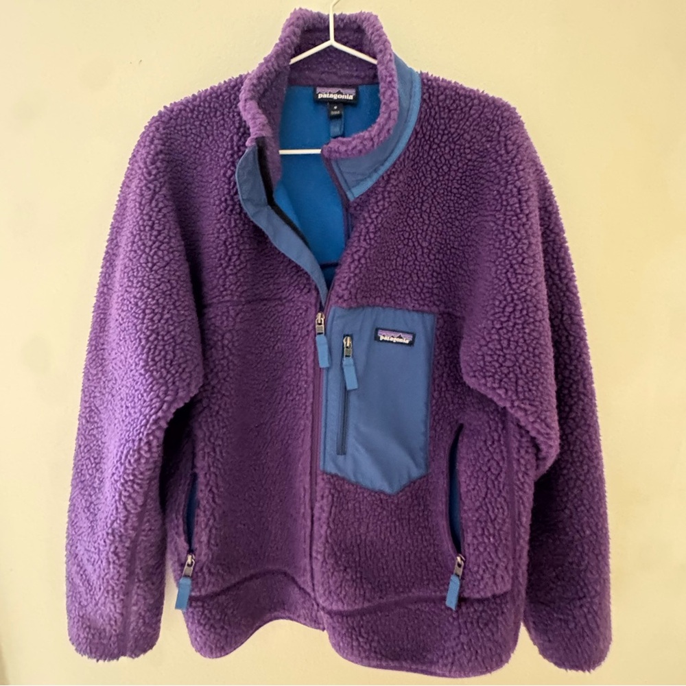 Patagonia Retro X Fleece in Purple + Blue Size Medium